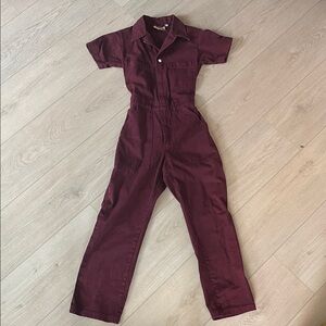 Big Bud Press Burgundy Short Sleeve Jumpsuit - XS